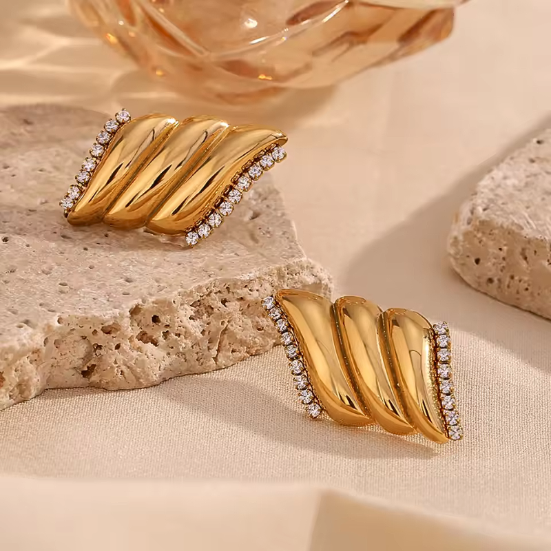 Angel Wings Triple Layered Earring