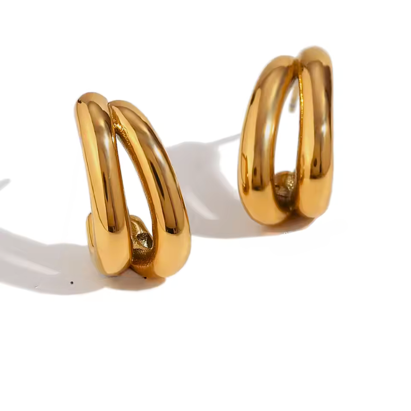 Double Layered Banana Arcs Earring