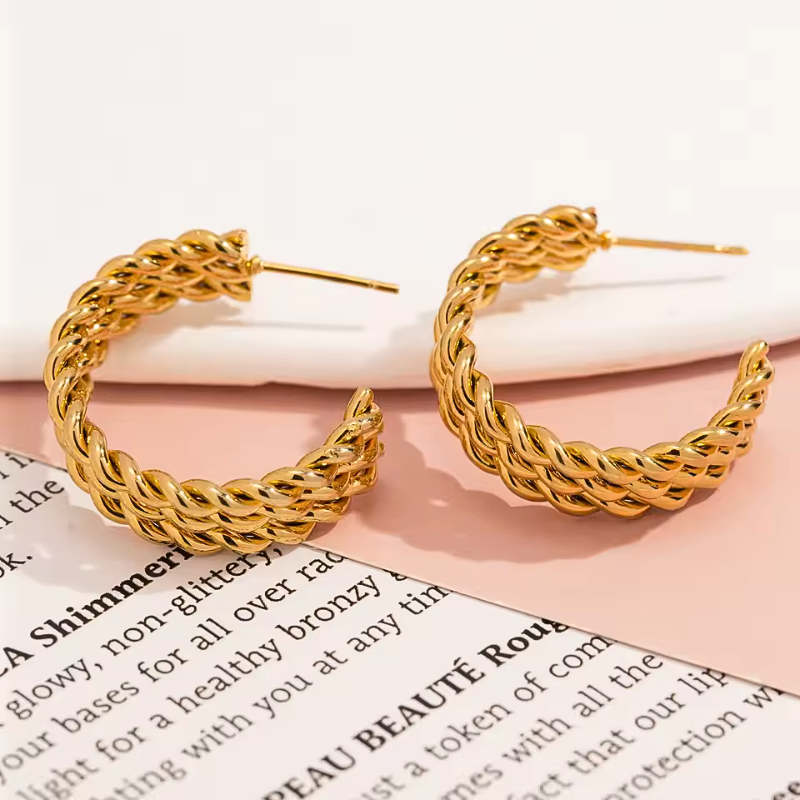 Twist of Elegance Triple Layered Earring