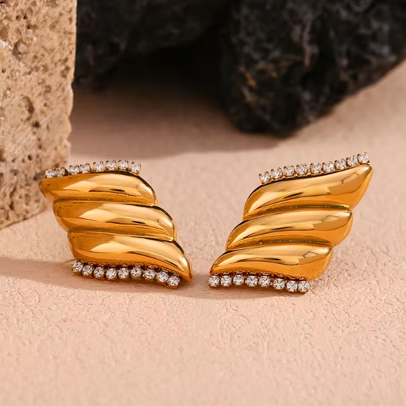 Angel Wings Triple Layered Earring