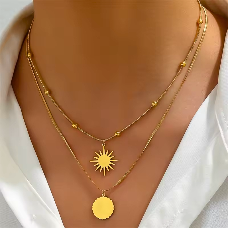 Sunbeam Layered Chain Necklace