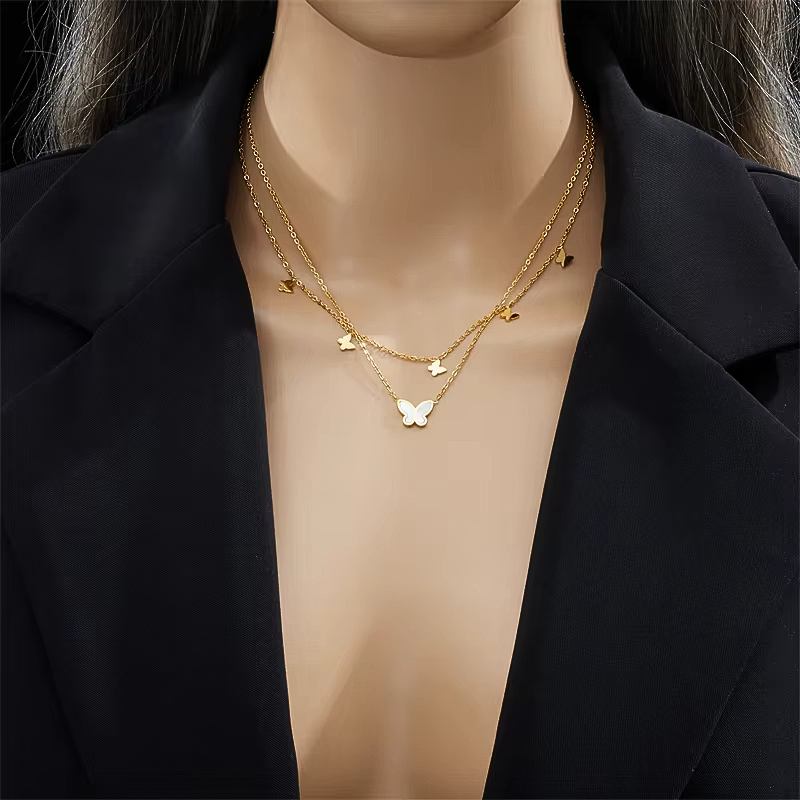 Graceful Flight Layered Necklace