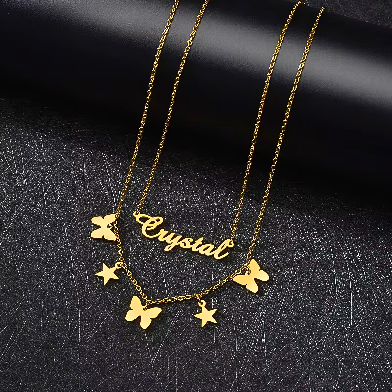 Golden Flutter Custom Necklace