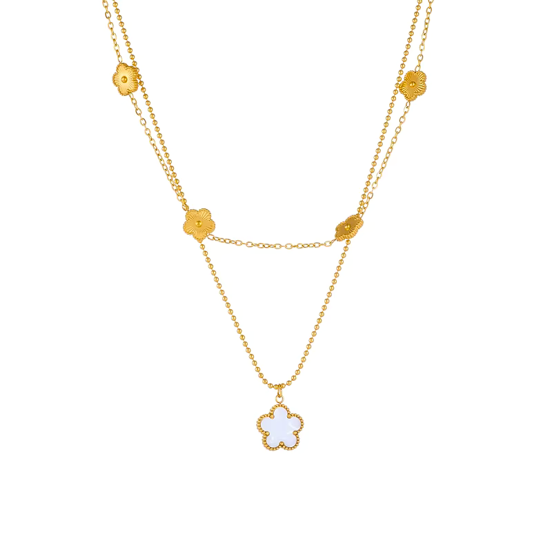 Golden Blossom Charm Necklace