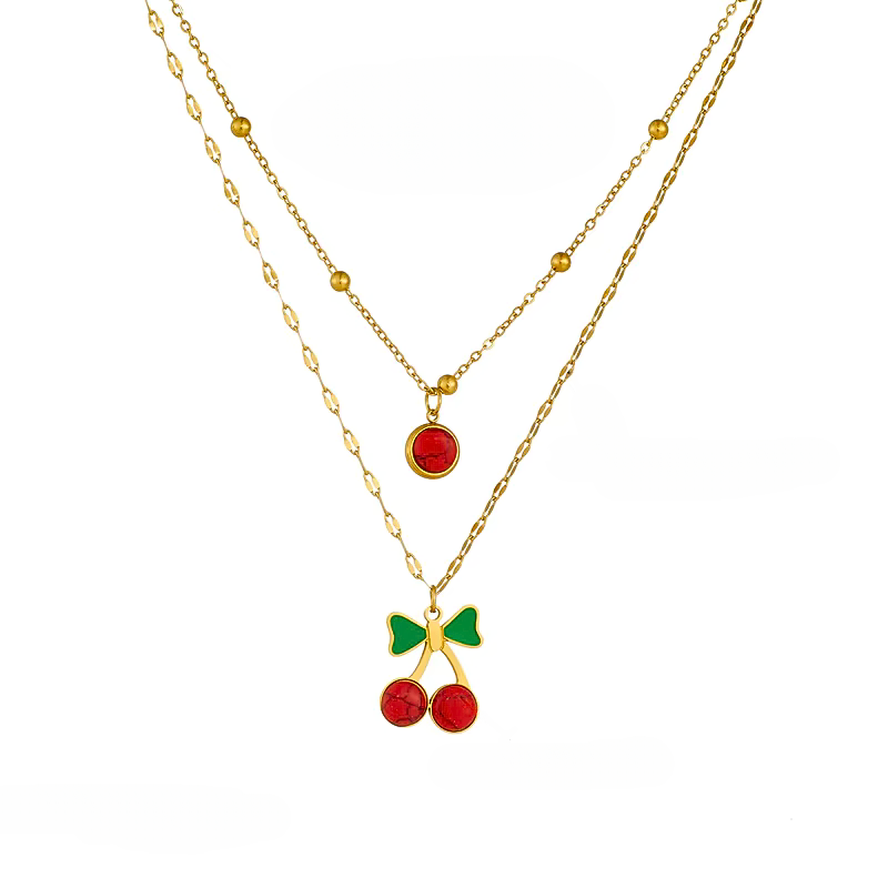 Ruby Fruit Glow Layered Necklace