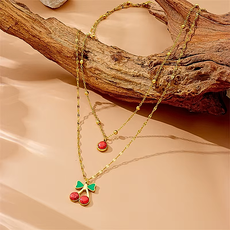 Ruby Fruit Glow Layered Necklace