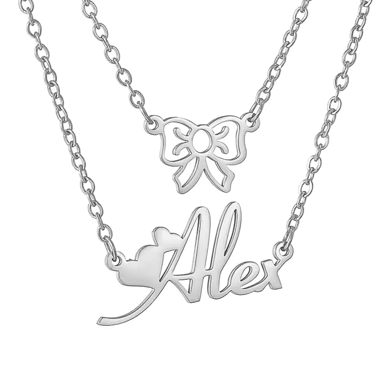 Golden Bow Elegant Personalized Necklace