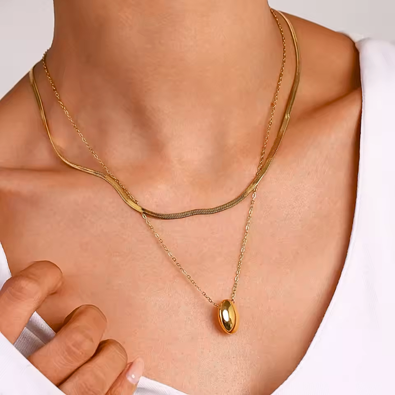 Satin Orb Layered Necklace