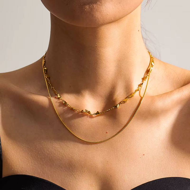 Heartline Chain Layered Necklace