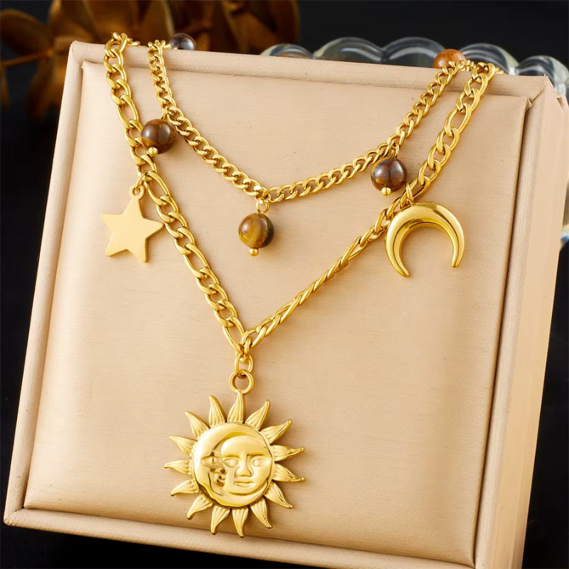 Celestial Harmony Layered Chain Necklace