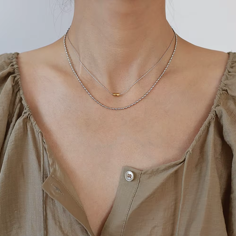 Silver Pulse Layered Necklace