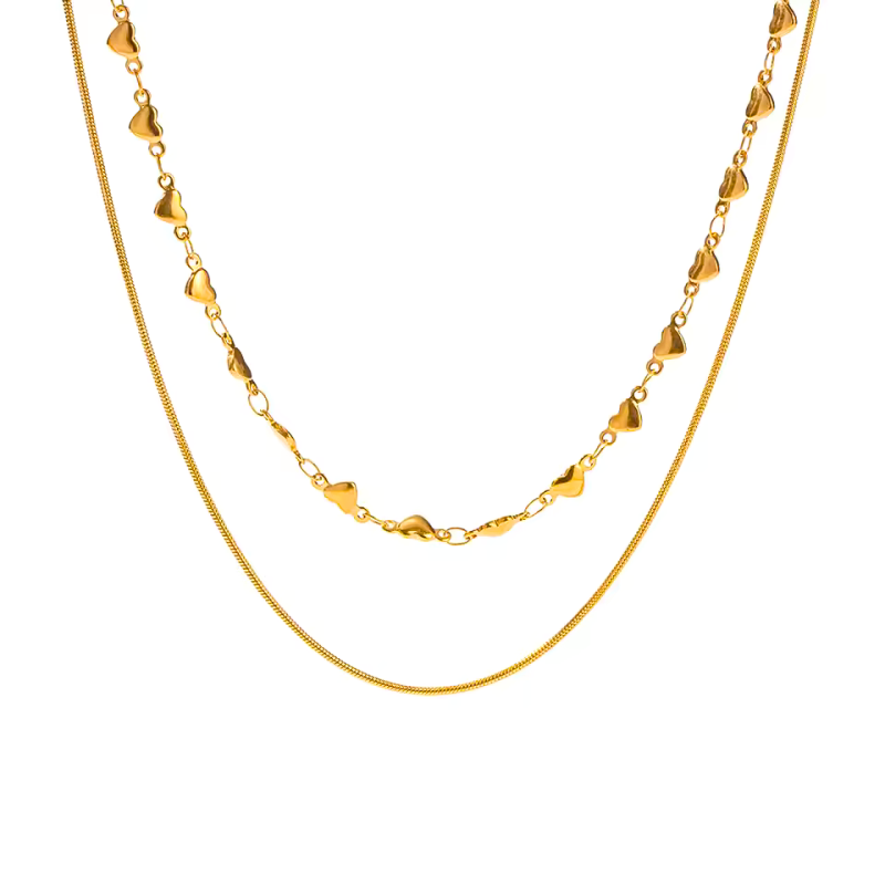 Heartline Chain Layered Necklace