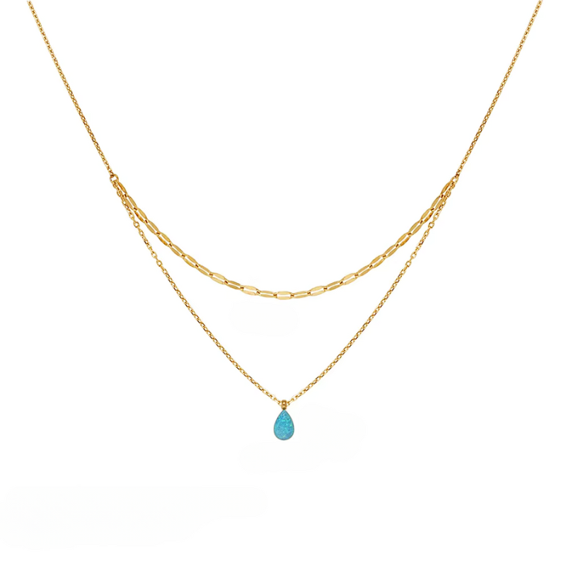 Azure Drop Layered Necklace