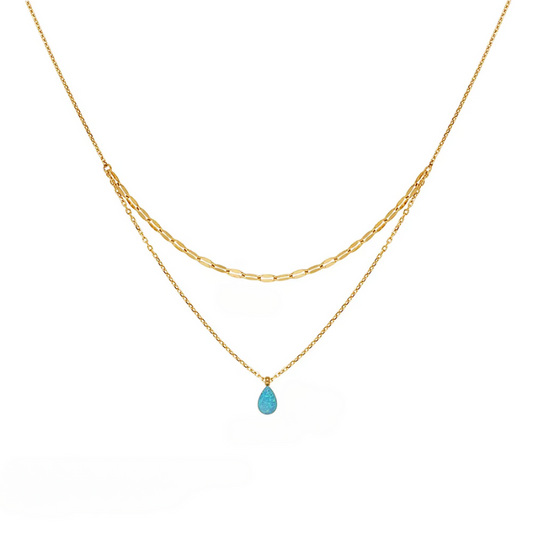 Azure Drop Layered Necklace