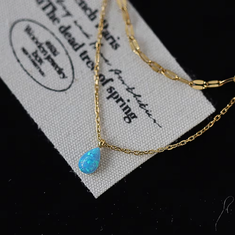 Azure Drop Layered Necklace