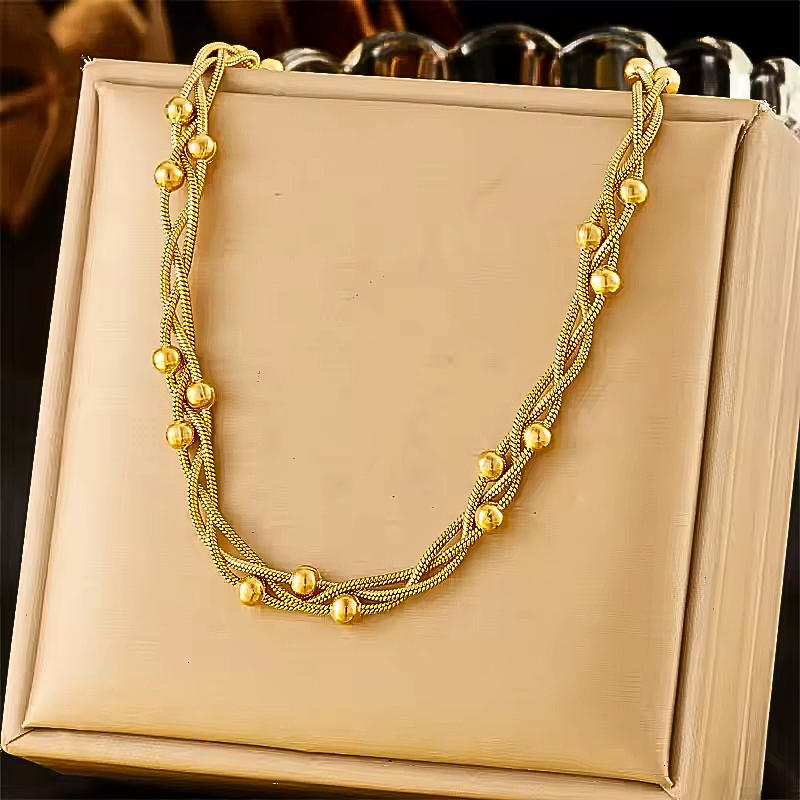 Braided Twisted Elegant Layered Necklace