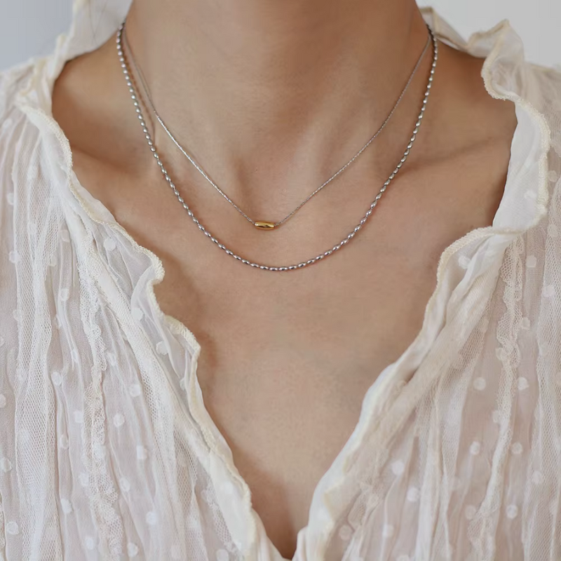 Silver Pulse Layered Necklace