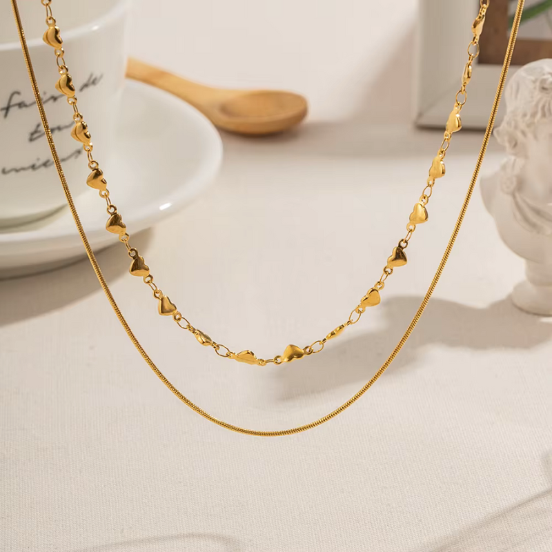 Heartline Chain Layered Necklace