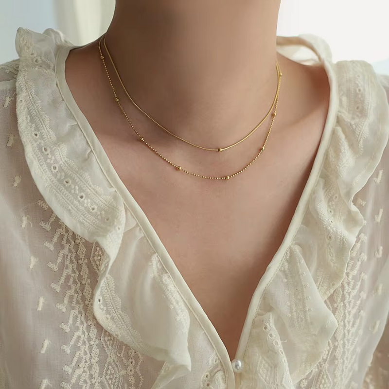 Sunlit Thread Layered Necklace