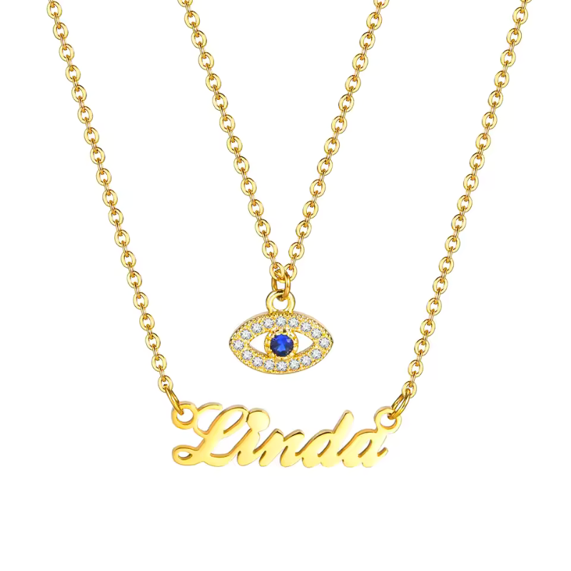 Golden Evil Eye Custom Necklace