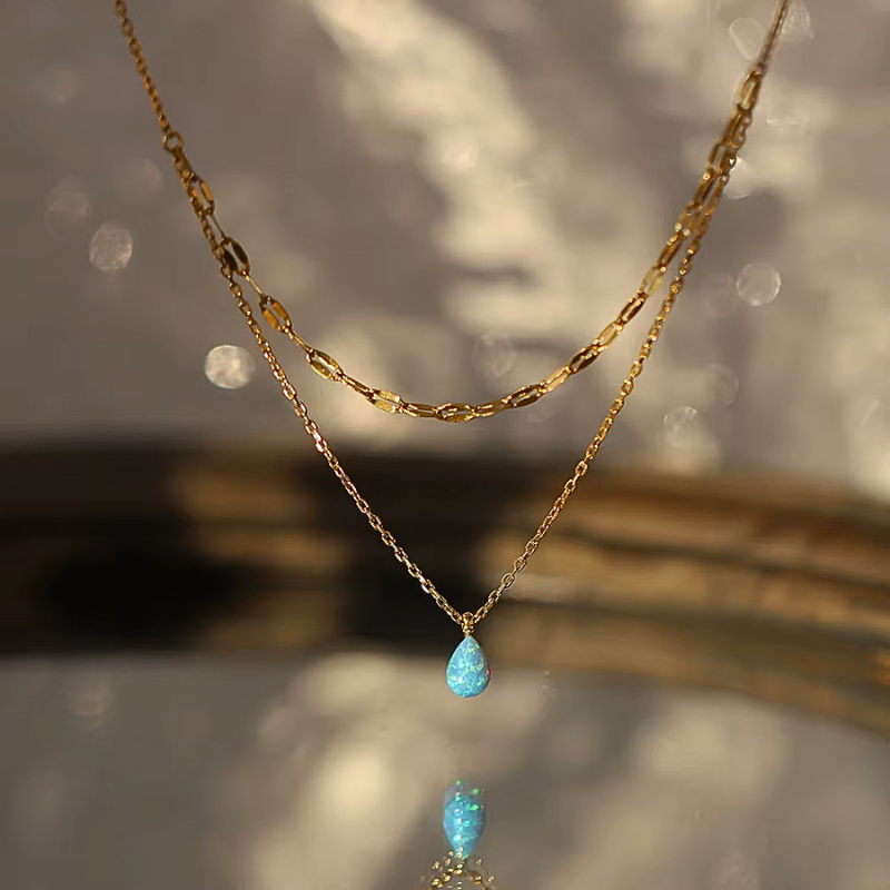 Azure Drop Layered Necklace