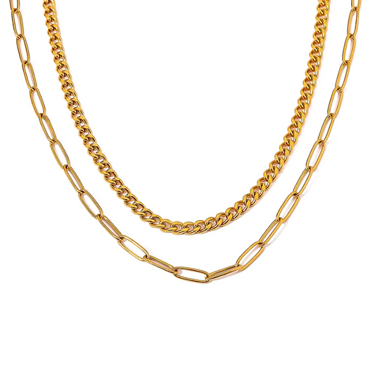 Sleek Grace Double Layer Necklace