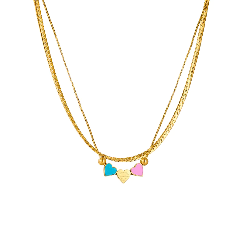 Trio Heart Glow Necklace